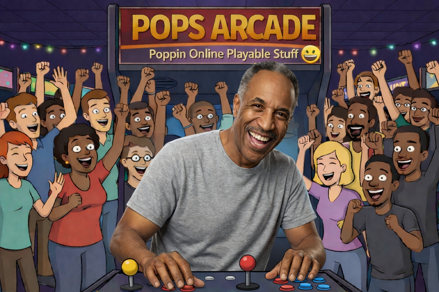 Pops at the arcade